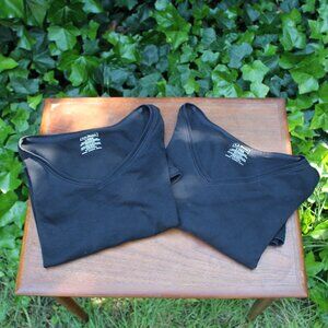 EUC L.L. Bean Crewneck All-Cotton Short Sleeve Women's Regular Large Black